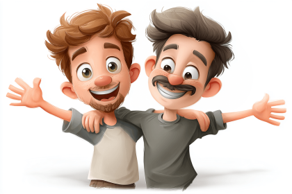whiterabit_75361_drawing_two_youngs_adults_man_happy_--ar_32__a6476132-4311-401c-98fb-ee919b1bc8d9_0